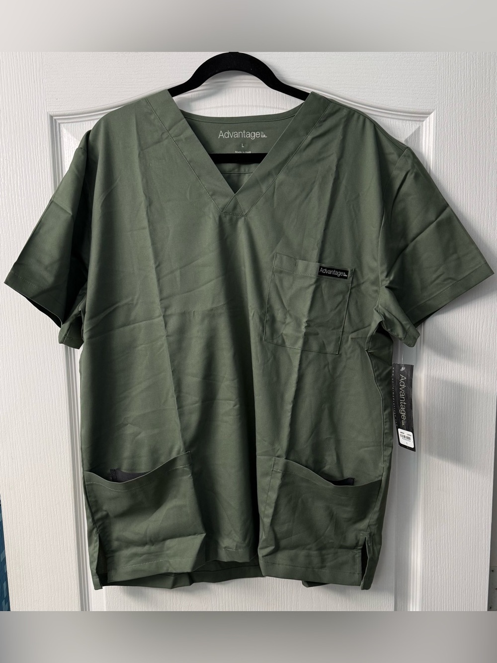 Uniform Advantage Light Olive Green Men's V-Neck Scrub Top